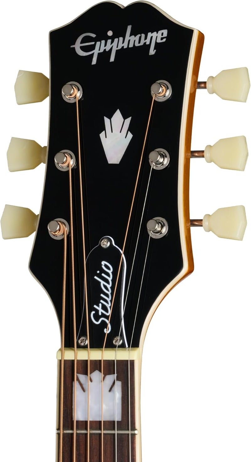 Epiphone J-200 Studio EC Jumbo Acoustic Electric Guitar with Gig Bag - Natural - Image 5