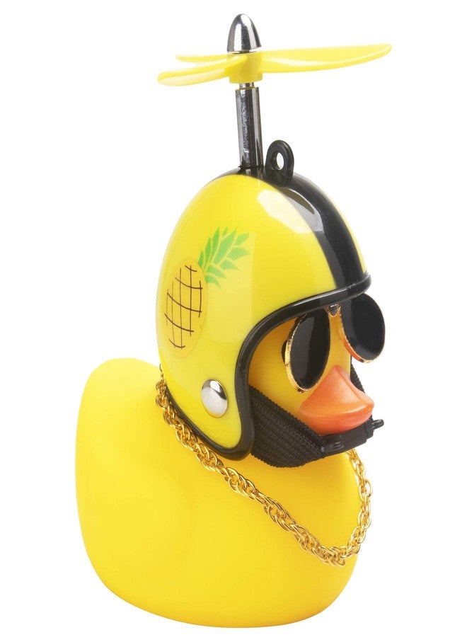 wonuu Rubber Duck Car Decorations Cute Yellow Duck Car Dashboard Ornaments with Propeller (Pineapple-Y) - Image 1