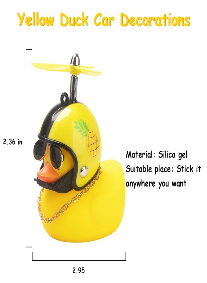 wonuu Rubber Duck Car Decorations Cute Yellow Duck Car Dashboard Ornaments with Propeller (Pineapple-Y) - Image 4