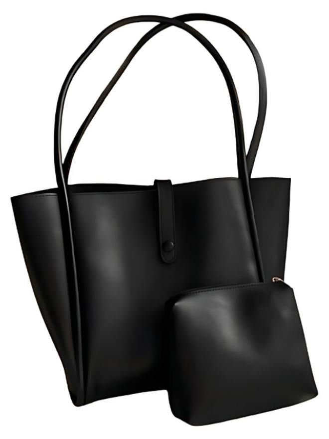 2 قطعة حقيبة حمل ذات سعة كبيرة للنساء، حقيبة يد من جلد البولي يوريثان للسيدات، حقيبة تسوق، حقيبة كتف، حقيبة حمل للتنقل اليومي، حقيبة جانبية، حقيبة مكتب للفتيات/طلاب الجامعات/المراهقات - Image 1