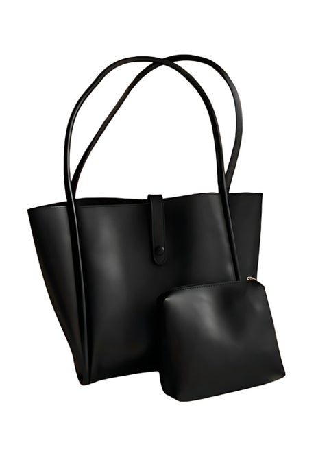 2 قطعة حقيبة حمل ذات سعة كبيرة للنساء، حقيبة يد من جلد البولي يوريثان للسيدات، حقيبة تسوق، حقيبة كتف، حقيبة حمل للتنقل اليومي، حقيبة جانبية، حقيبة مكتب للفتيات/طلاب الجامعات/المراهقات