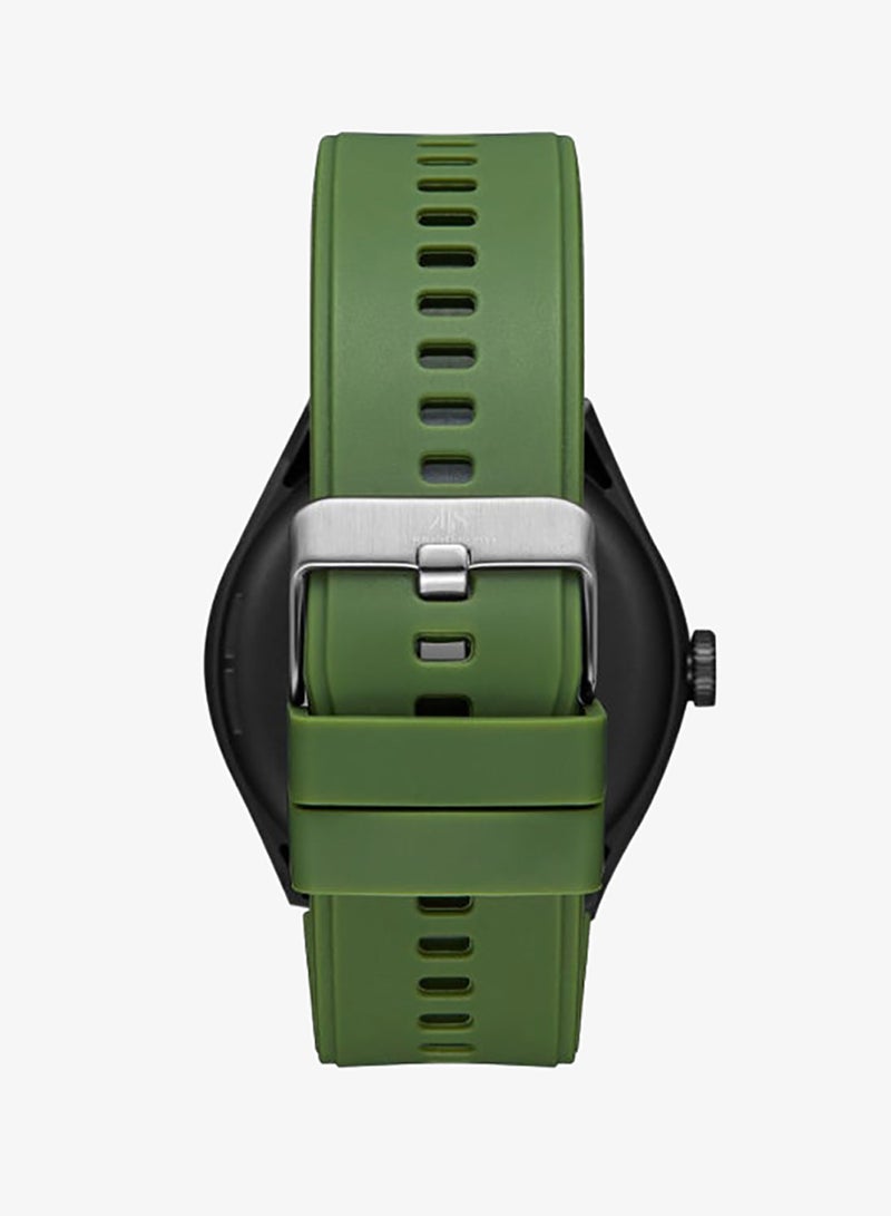 KENNETH SCOTT Unisex's Smart Display Watch With Black & Olive Green Silicone Strap - KG10SE-XSBBH - Image 4