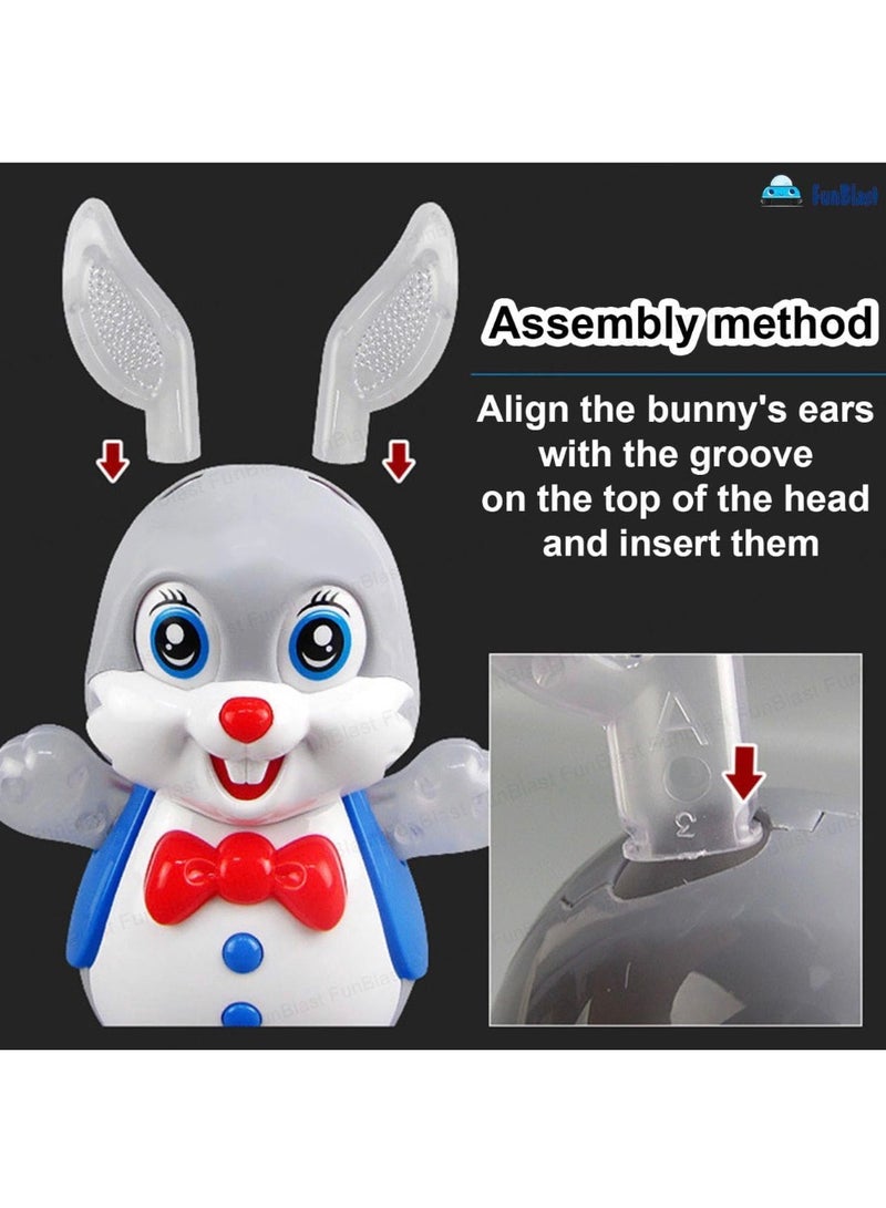 أرنب راقص مع موسيقى وأضواء وامضة، ألعاب راقصة للأطفال، يعمل بالبطارية، متعدد الألوان - Image 3