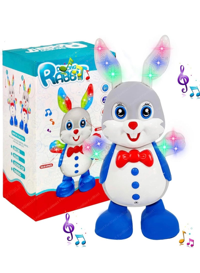 أرنب راقص مع موسيقى وأضواء وامضة، ألعاب راقصة للأطفال، يعمل بالبطارية، متعدد الألوان - Image 1
