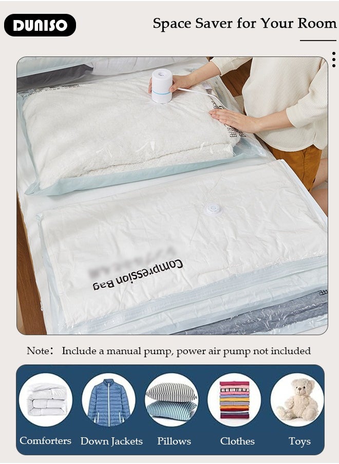 DUNISO 100*80 cm Vacuum Storage Bags-5 Compression Bags Pump Needed Reusable Compression Bags Space Saver Home Packing Organizers for Packing, Clothes, Comforters, Blankets  - Image 3