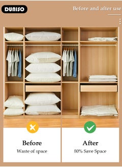 DUNISO 100*80 cm Vacuum Storage Bags-5 Compression Bags Pump Needed Reusable Compression Bags Space Saver Home Packing Organizers for Packing, Clothes, Comforters, Blankets  - Image 5