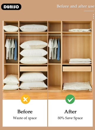 100*80 cm Vacuum Storage Bags-5 Compression Bags Pump Needed Reusable Compression Bags Space Saver Home Packing Organizers for Packing, Clothes, Comforters, Blankets - view 5