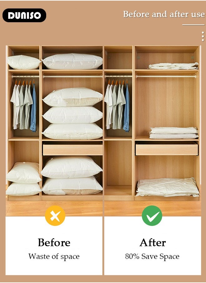 DUNISO 100*80 cm Vacuum Storage Bags-5 Compression Bags Pump Needed Reusable Compression Bags Space Saver Home Packing Organizers for Packing, Clothes, Comforters, Blankets  - Image 5