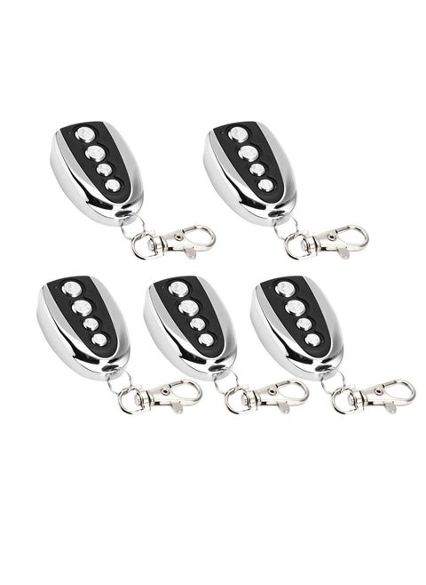 433mhz Remote Control, 5Pcs Gate Opener Remote with 4 Button for Automatic Swing Sliding Gate Opener Garage Door Opener, Wireless Transmitter Key Fobs Security Gate Controller with Keychain