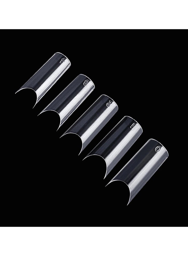 brunson أطراف أظافر صناعية كلاسيكية فرنسية بدون خطوط على شكل حرف C، 500 قطعة BCCCFT500 - Image 4