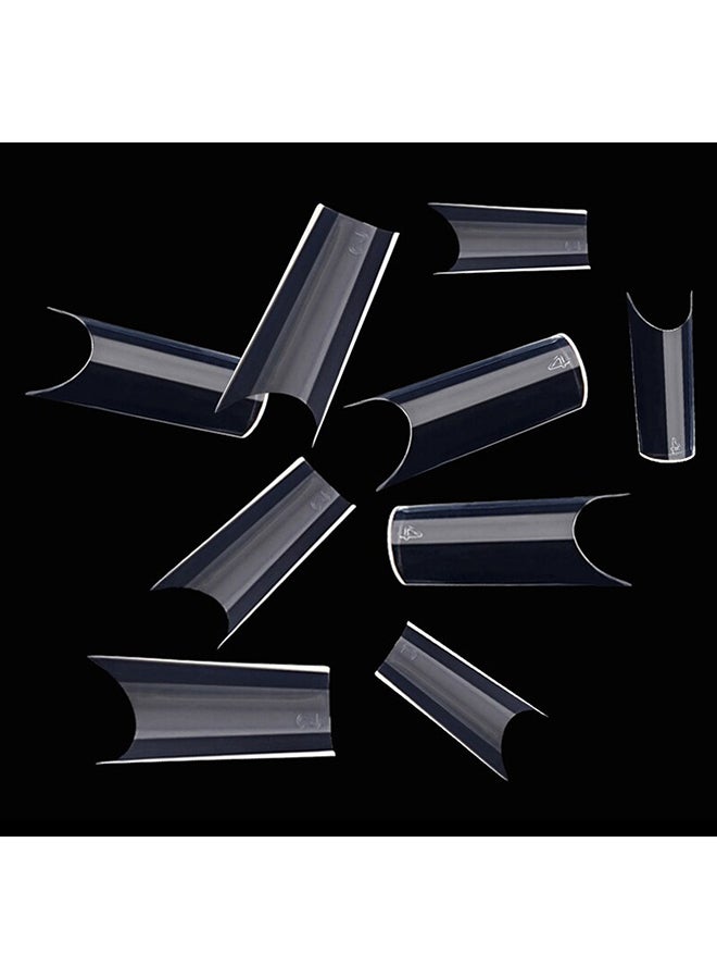 brunson أطراف أظافر صناعية كلاسيكية فرنسية بدون خطوط على شكل حرف C، 500 قطعة BCCCFT500 - Image 5