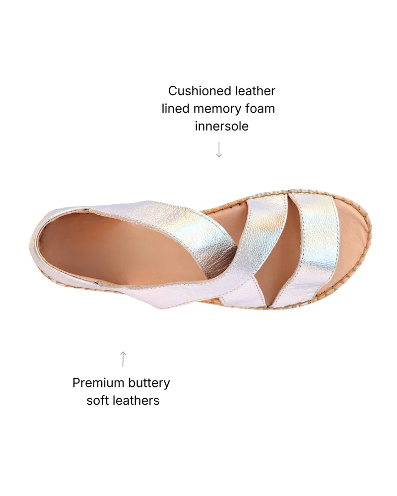 Shoeq Silver Beach Espadrille for Women | Best Price UAE