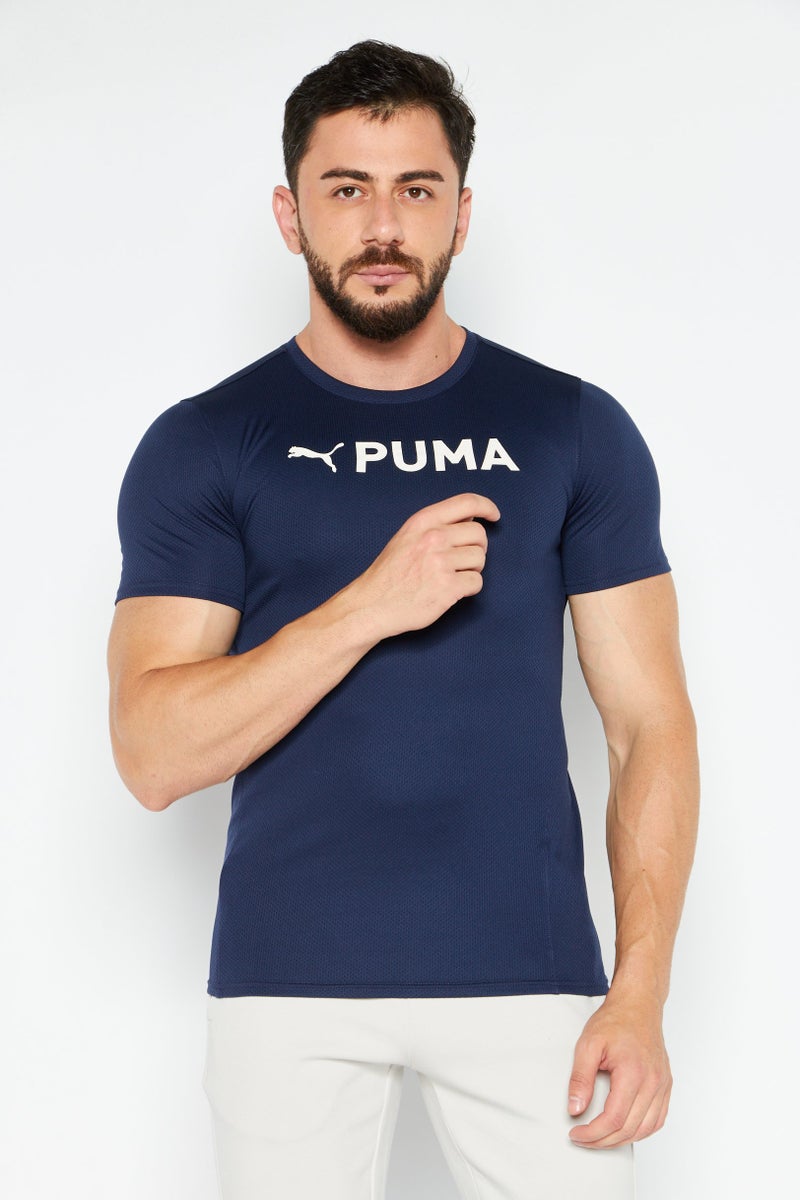 PUMA Men Sportswear Fit Short Sleeves Training T-Shirt, Navy - Image 1