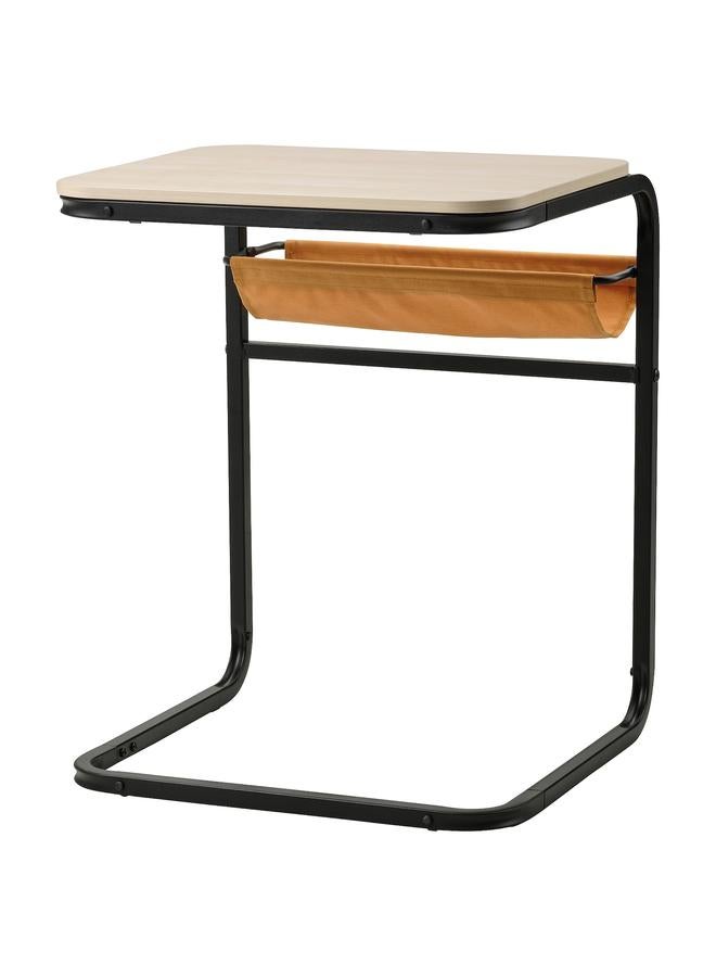 erorex Side table, anthracite/birch effect dark yellow, 53x50 cm - Image 1