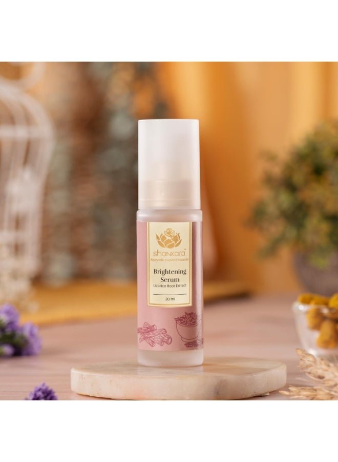 Shankara Brightening Face Serum for Glowing Skin, Reduces Pigmentation, Lightens Dark Spots & Blemishes | Luxury Ayurveda formula with Licorice, Turmeric & Wheat Germ Extract | For Men & Women All Skin Type-30 ml - Image 4