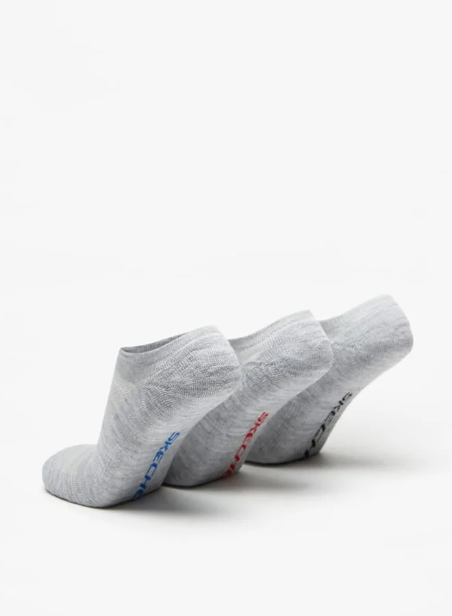 SKECHERS  Men's Textured No Show Sports Socks - Set of 3 for Men | Best Price UAE