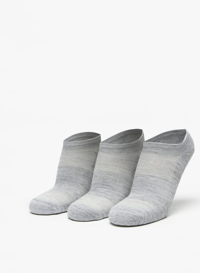 Men's Textured No Show Sports Socks - Set of 3