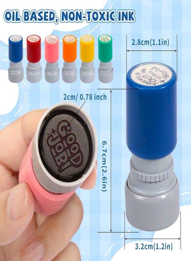 Fuceury 6 Pieces Colorful Self-Ink Teacher Stamps for Motivation, Behavior, and Pictures - Image 2