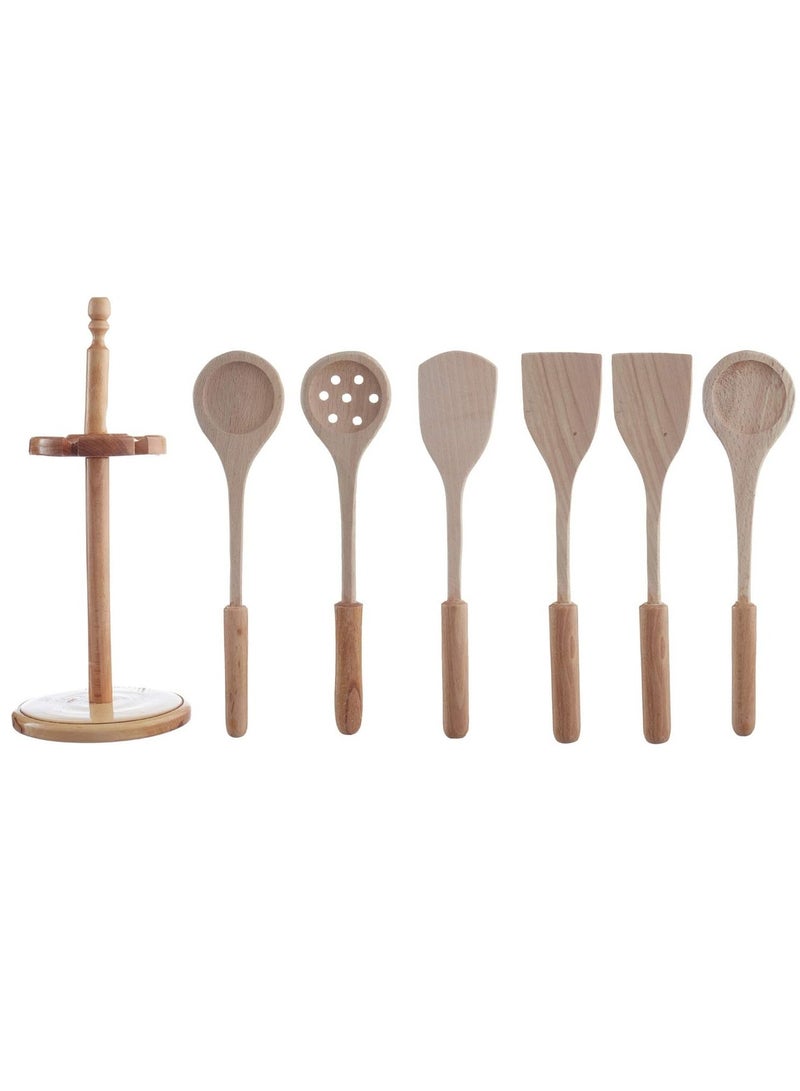 Wooden Cooking Utensils Set with Stand  - Image 2