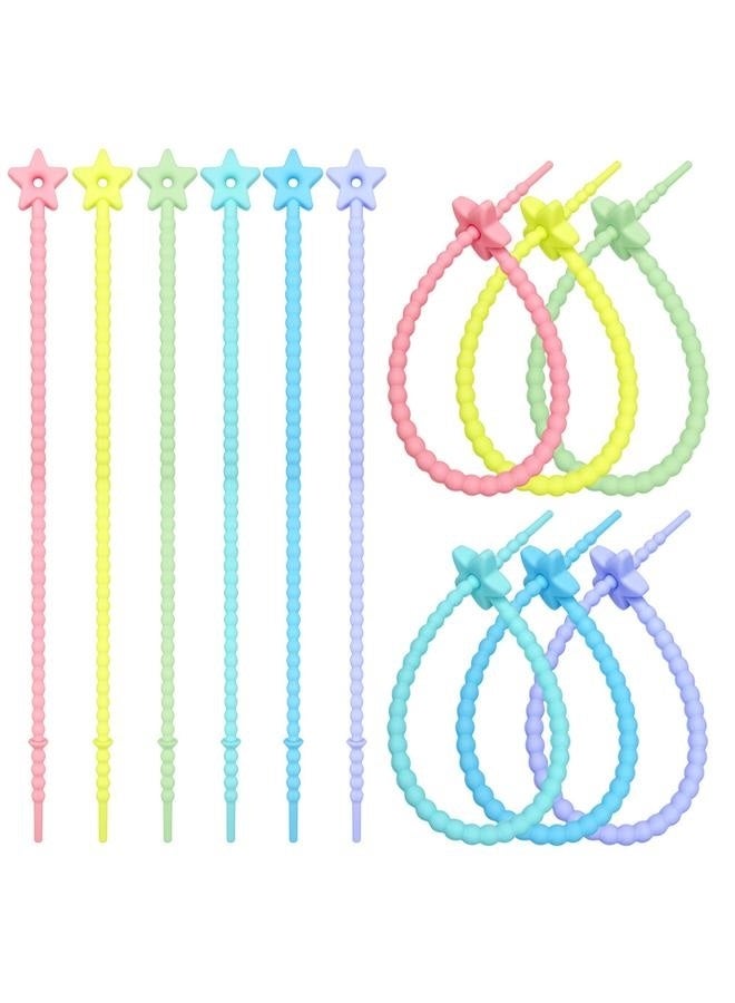 إسكدنيا 12 قطعة من مشابك ربطات الأكياس المصنوعة من السيليكون، وأشرطة الكابلات، وربطات الخبز، وربطات ملتوية قابلة لإعادة الاستخدام بطول 22 سم، وربطات متعددة الأغراض، ومشابك الكابلات، وحبل السيليكون، ومشابك إ - Image 1