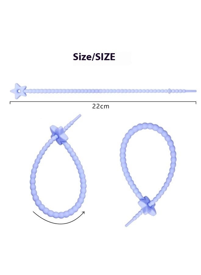 إسكدنيا 12 قطعة من مشابك ربطات الأكياس المصنوعة من السيليكون، وأشرطة الكابلات، وربطات الخبز، وربطات ملتوية قابلة لإعادة الاستخدام بطول 22 سم، وربطات متعددة الأغراض، ومشابك الكابلات، وحبل السيليكون، ومشابك إ - Image 2