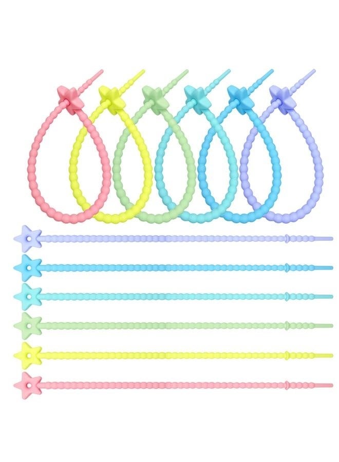 إسكدنيا 12 قطعة من مشابك ربطات الأكياس المصنوعة من السيليكون، وأشرطة الكابلات، وربطات الخبز، وربطات ملتوية قابلة لإعادة الاستخدام بطول 22 سم، وربطات متعددة الأغراض، ومشابك الكابلات، وحبل السيليكون، ومشابك إ - Image 3