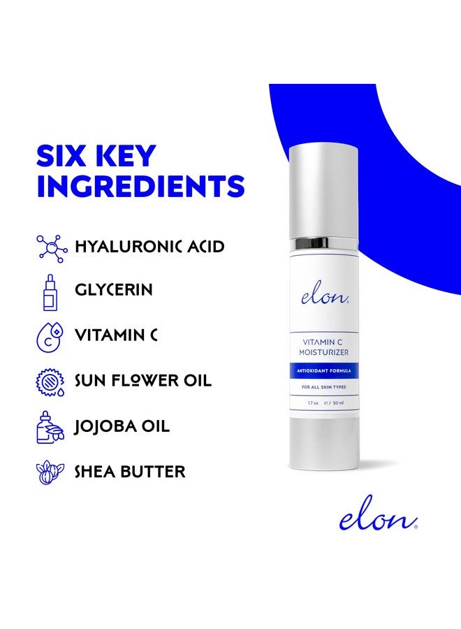 إيلون مرطب مضاد للأكسدة C لوشن فيتامين مجدد مع زيت فيتامين E وزيت الجوجوبا مرطب وجه فيتامين للبقع الداكنة والخطوط الدقيقة والتجاعيد مناسب لجميع أنواع البشرة - Image 2