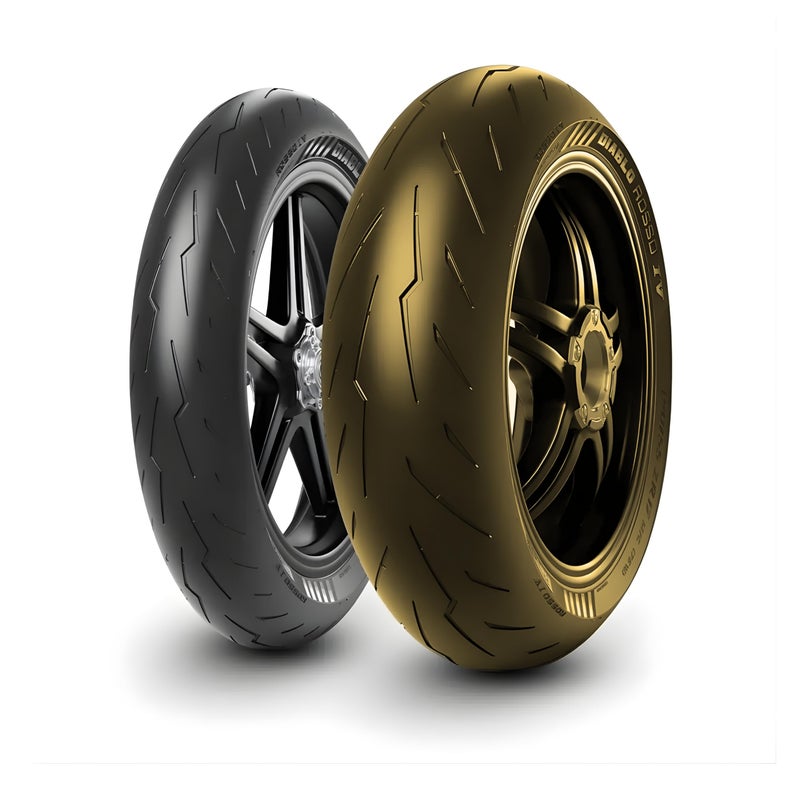 بيريلي إطار دراجة نارية أمامي Pirelli Diablo Rosso IV فقط مقاس 120/70 ZR17 (58W) TL M/C – إطار رياضي عالي الأداء، بدون أنبوب (Tubeless)، معتمد DOT، سنة التصنيع 2025 - Image 1