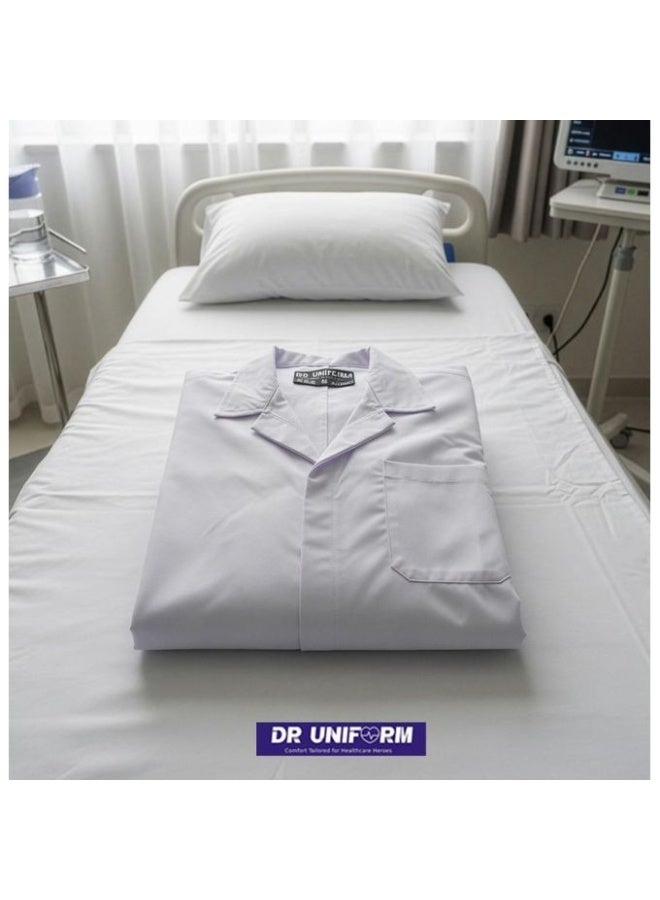 Dr Uniform  Classic Lite Women's Medical Lab Coat by Dr.Uniform Lightweight White with Practical Pockets - Image 3