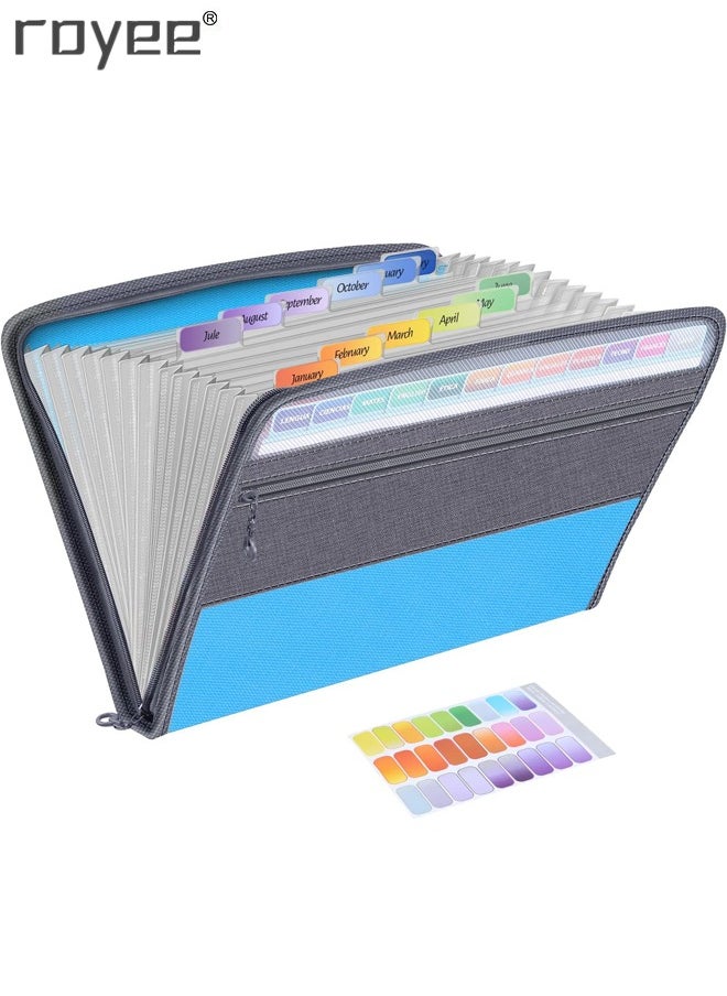 Royee - Accordion Expanding File Folder Expandable Document Organizer Portable 13 Pocket and Tab File Box for Paper Bill Receipt Storage - Image 1