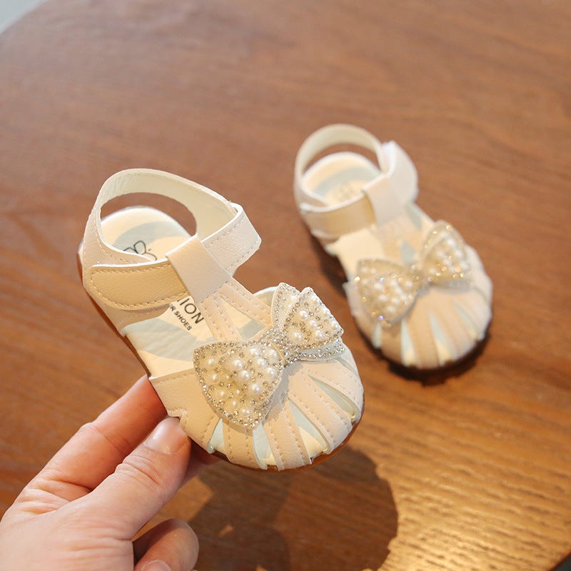 One-Piece Delivery Girls' Breathable Baby Korean Style Soft Leather Shoes 0-3 Years Old Toddler Shoes Baby Girl Princess Single-Layer Shoes Sandals 1 - Image 4