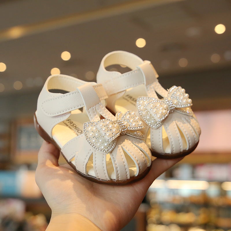 One-Piece Delivery Girls' Breathable Baby Korean Style Soft Leather Shoes 0-3 Years Old Toddler Shoes Baby Girl Princess Single-Layer Shoes Sandals 1 - Image 2
