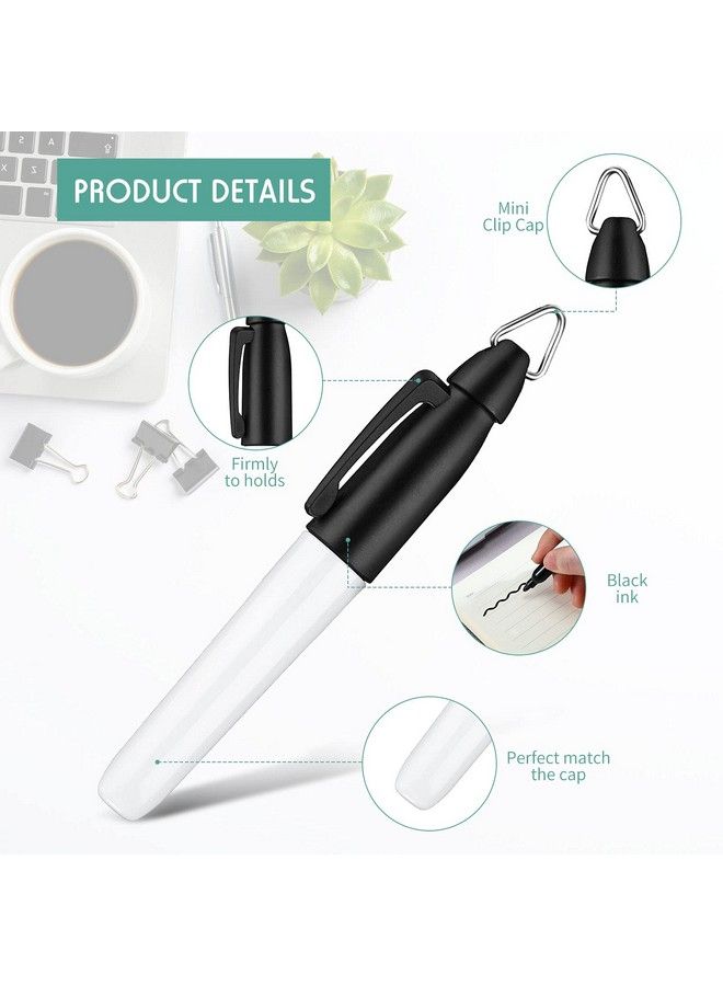 Outus 24 Pieces Mini Permanent Markers With Golf Keychain Clips For Nurses Badge Medium Point Ink Pens For Office School Nurses Supplies Outdoor Activities (Black)  - Image 4