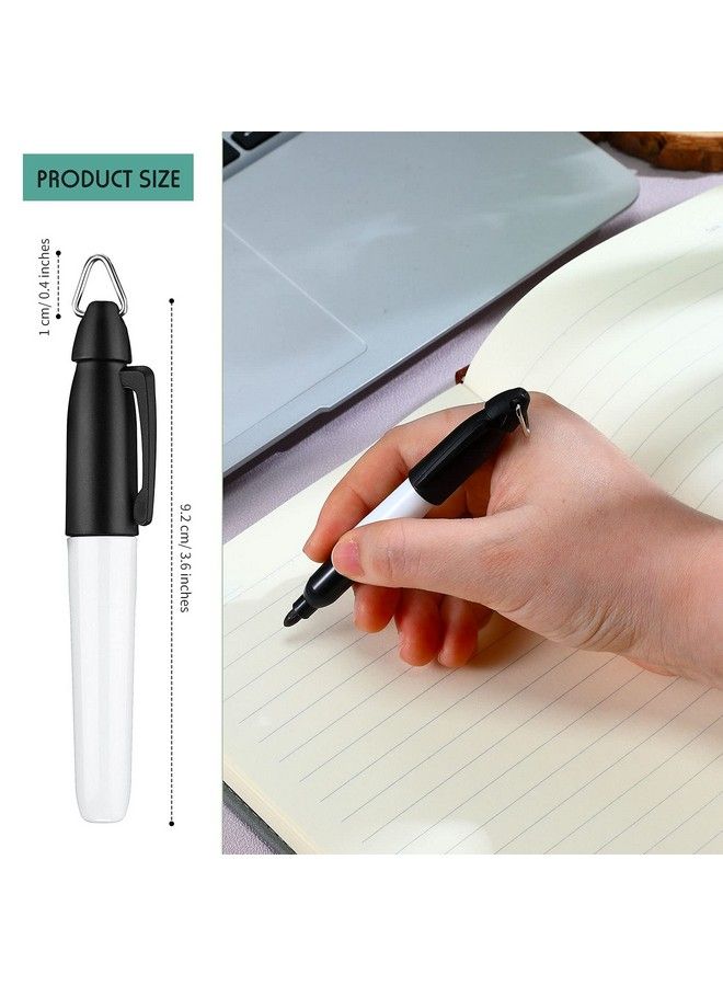 Outus 24 Pieces Mini Permanent Markers With Golf Keychain Clips For Nurses Badge Medium Point Ink Pens For Office School Nurses Supplies Outdoor Activities (Black)  - Image 3