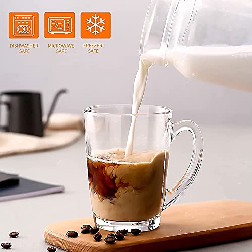 WQR Glass Tea and Coffee Cup, Cute Clear (Transparent) Tea Cups Glass, 230 ml, Set of (Coffee Cup, 6) - Image 4