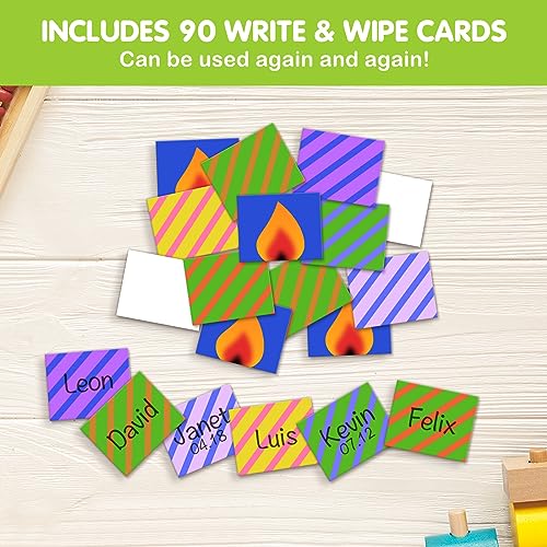 Eamay Happy Birthday Pocket Chart, Blue Birthday Graph Bulletin Board for Classroom - Image 4