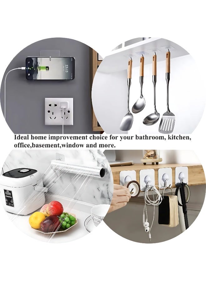 Sunspire 20 Pack Heavy Duty Self Adhesive Hooks - Up to 33 lbs (approx. 15 kg), Clear, Waterproof, Adhesive Wall Hooks for Keys, Bathroom, Shower, Outdoor, Kitchen, Doors, Home Improvement, Utilities - Image 5