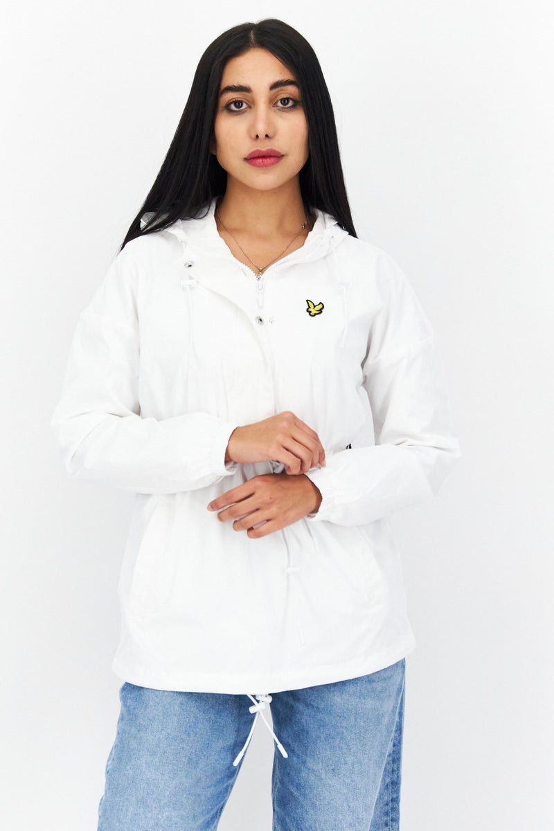 Lyle & Scott Women Brand Logo Hooded Jacket, White - Image 1