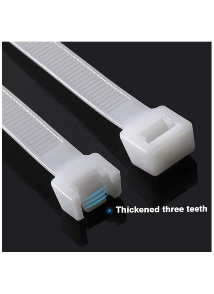 Duravel Duravel Nylon Zip Ties - Self Locking cable ties - Pack of 100 - Heavy Duty cable tie - High Weight Capacity-Nylon Cable Wire Ties for Indoor and Outdoor (WHITE, 35 CM LONG)  - Image 2