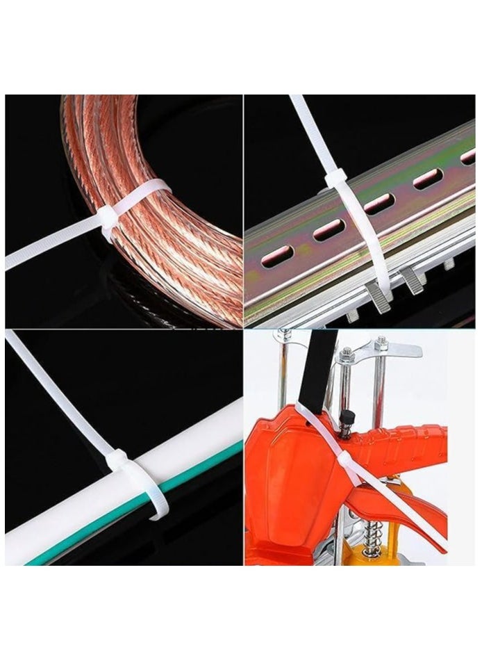 Duravel Duravel Nylon Zip Ties - Self Locking cable ties - Pack of 100 - Heavy Duty cable tie - High Weight Capacity-Nylon Cable Wire Ties for Indoor and Outdoor (WHITE, 35 CM LONG)  - Image 3