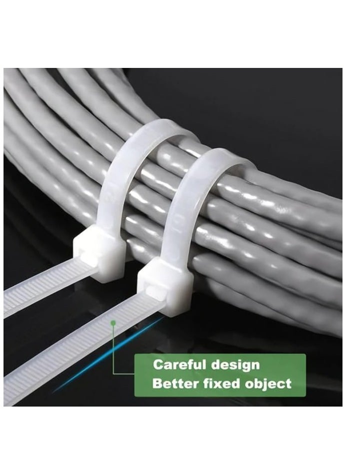 Duravel Duravel Nylon Zip Ties - Self Locking cable ties - Pack of 100 - Heavy Duty cable tie - High Weight Capacity-Nylon Cable Wire Ties for Indoor and Outdoor (WHITE, 35 CM LONG)  - Image 4