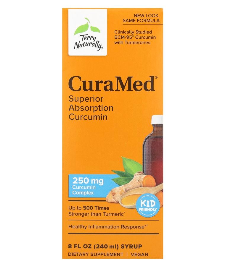 Terry Naturally CuraMed Syrup Superior Absorption Curcumin 250 mg 8 fl oz (240 ml)