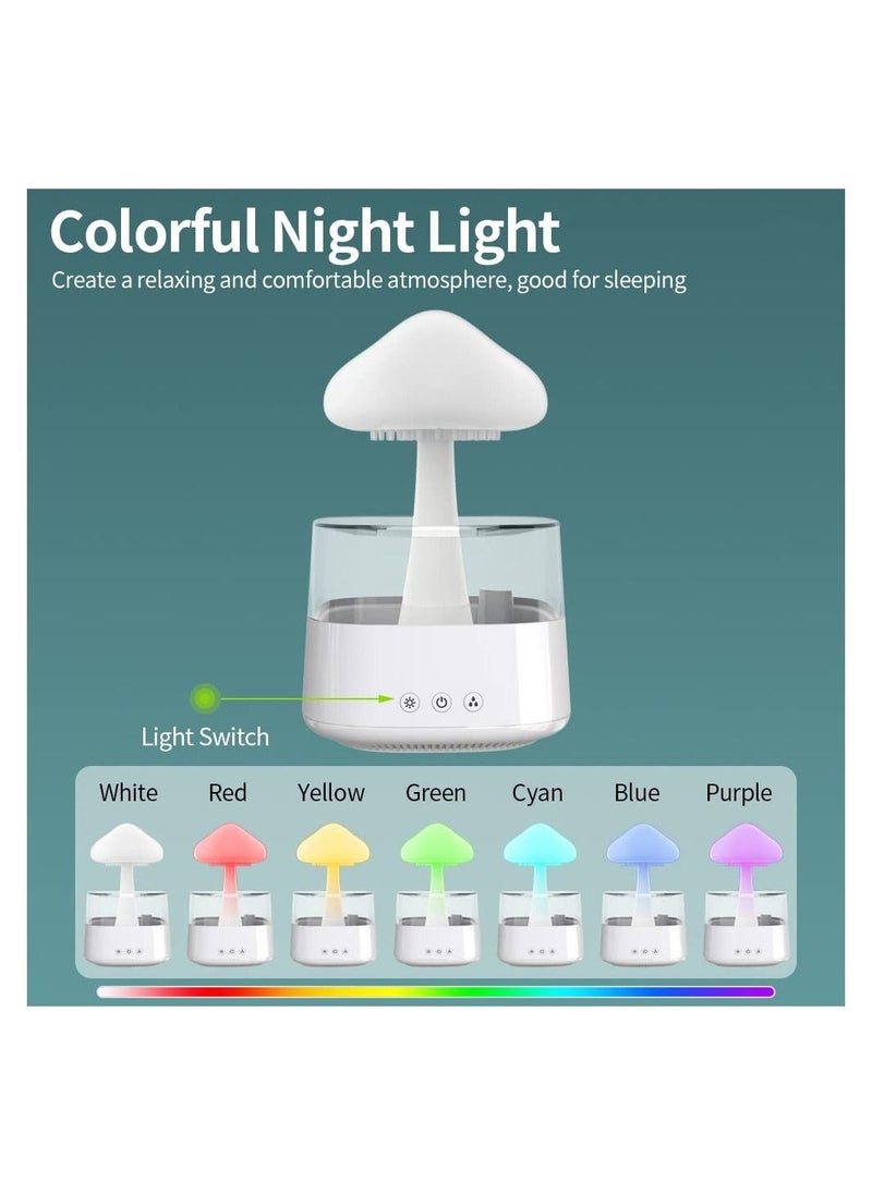 XVersion - Rain Cloud Humidifier, Raining Cloud RGB Night Light Aromatherapy, Essential Oil Aromatherapy Diffuser, 7 Color Lights, Relaxing Water Drop Sound (White) - Image 1