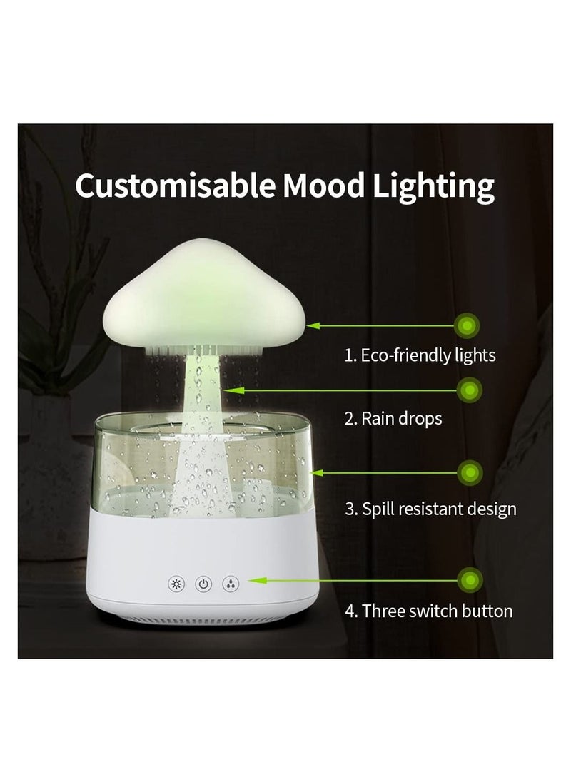 XVersion - Rain Cloud Humidifier, Raining Cloud RGB Night Light Aromatherapy, Essential Oil Aromatherapy Diffuser, 7 Color Lights, Relaxing Water Drop Sound (White) - Image 1