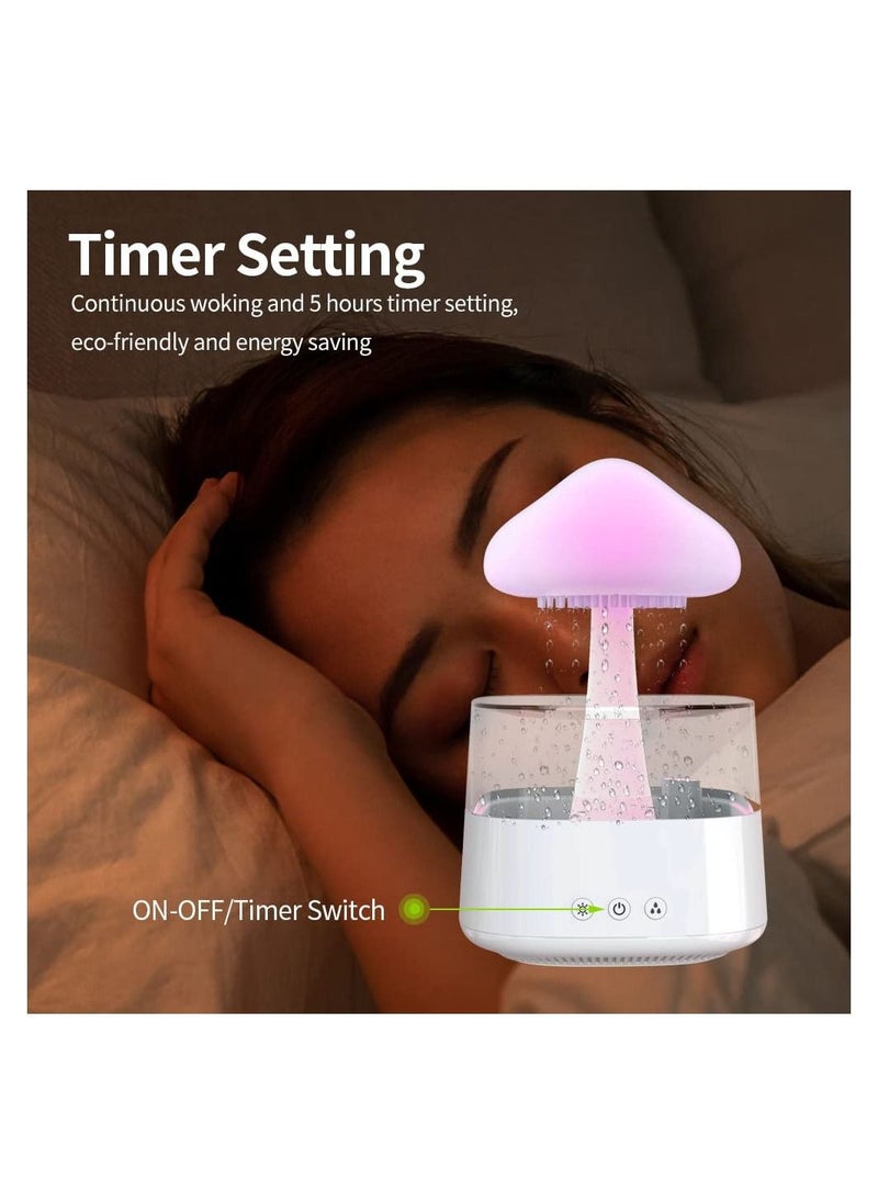 XVersion - Rain Cloud Humidifier, Raining Cloud RGB Night Light Aromatherapy, Essential Oil Aromatherapy Diffuser, 7 Color Lights, Relaxing Water Drop Sound (White) - Image 1
