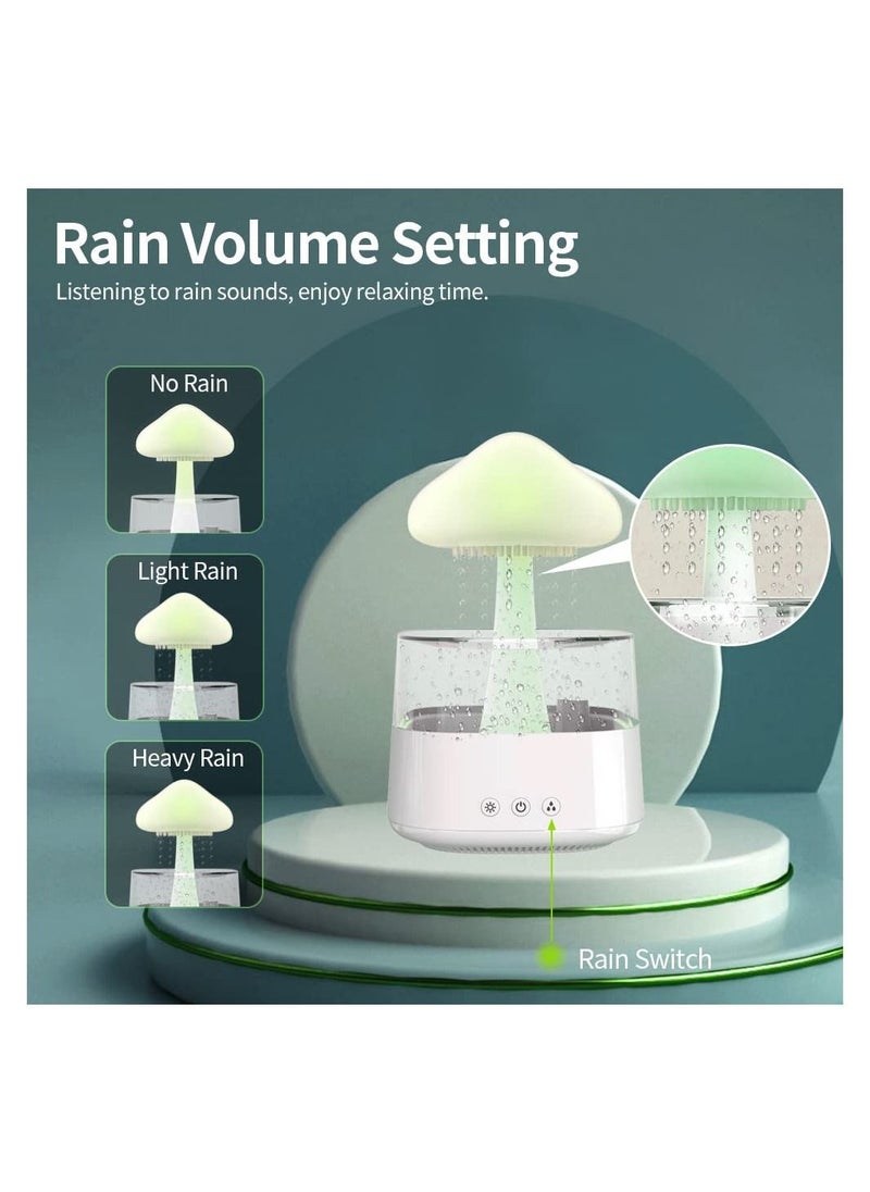 XVersion - Rain Cloud Humidifier, Raining Cloud RGB Night Light Aromatherapy, Essential Oil Aromatherapy Diffuser, 7 Color Lights, Relaxing Water Drop Sound (White) - Image 1