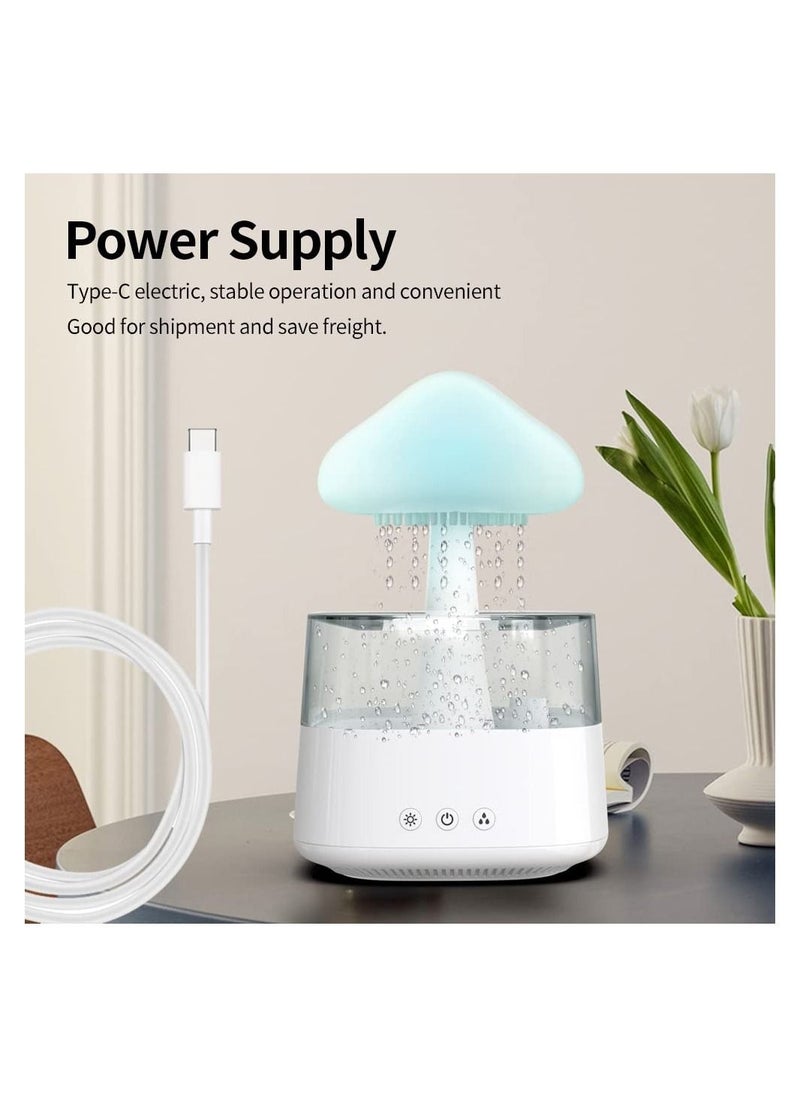 XVersion - Rain Cloud Humidifier, Raining Cloud RGB Night Light Aromatherapy, Essential Oil Aromatherapy Diffuser, 7 Color Lights, Relaxing Water Drop Sound (White) - Image 1