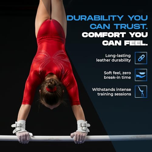 Gibson Athletic قبضات جيمبسون الرياضية المثالية للبنات - قبضات جلدية ضيقة تناسب قضبان الجمباز - معدات وإكسسوارات الجمباز، مصنوعة في الولايات المتحدة الأمريكية - Image 3