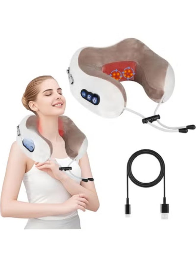 Neck Massager Pillow – Electric, Rechargeable with 3 Strength Levels & 3 Modes, Deep Tissue Kneading, Heating Function, Travel & Home Pain Relief - Image 1