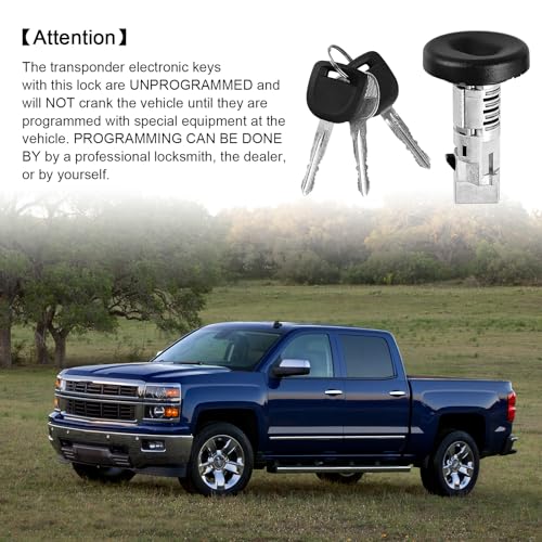 DORAIBACE 924-796 Ignition Lock Cylinder W/2 Chip keys With On-Board Programming For 2007-2014 Chevy Silverado1500 2500 3500 Suburban Tahoe Avalanche, GMC Sierra Yukon Denali,Express Savana 08-14,Cadillac&Buick - Image 2
